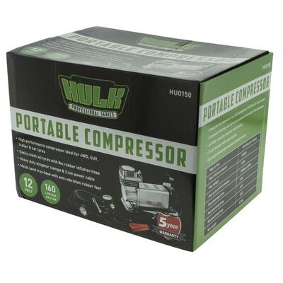 Hulk 4x4 Air Compressor Kit 150Psi 12V 160L / Minute With Carry Bag