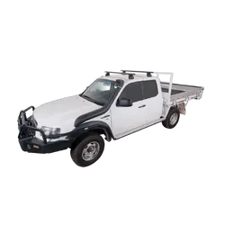 Rhino Rack Vortex 2500 Black 2 Bar Roof Rack For Mazda Bravo 4Dr Ute Dual Cab 02/99 To 11/06