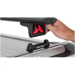 Rhino Rack Vortex Rlt600 Black 2 Bar Roof Rack For Ford Ranger Wildtrak Px/Px2/Px3 4Dr Ute (Roller Shutter Tracks) 06/12 On