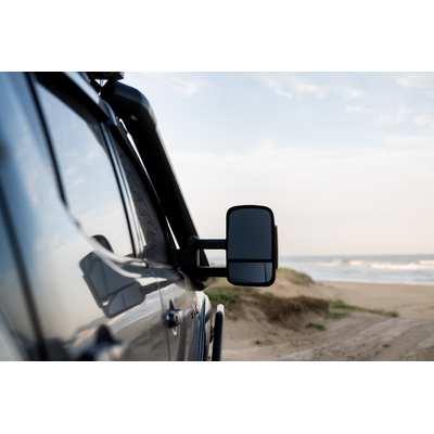 Extendable Towing Mirrors For Toyota Landcruiser 200 Series 2007-11 - Black