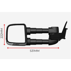 Clearview Towing Mirrors [Compact, Electric Kit, Electric, Raw] for Toyota LandCruiser 70 Series 1984 - 2020