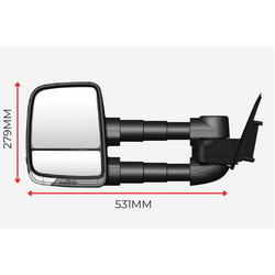 Clearview Towing Mirrors [Next Gen, BSM, Indicators - Cat 6, Electric , Black] for Isuzu D-Max 2021 (MY21) - on