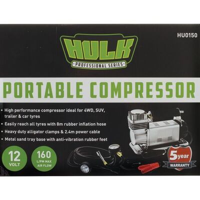 Hulk 4x4 Air Compressor Kit 150Psi 12V 160L / Minute With Carry Bag