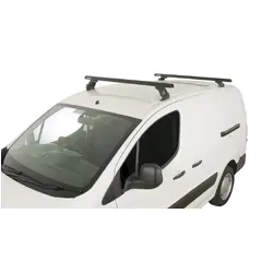 Rhino Rack Heavy Duty Rltf Black 2 Bar Roof Rack For Peugeot Partner Gen2 2Dr Van 08 To 18