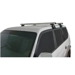Rhino Rack Heavy Duty Rl110 Silver 3 Bar Roof Rack For Toyota Prado 90 Series 4Dr 4Wd 07/96 To 02/03