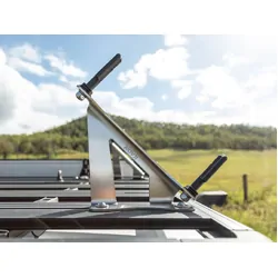 Angled Wind Deflector Maxtrax & TRED Mounts to suit Rhino-Rack Pioneer Platform [5 Slat Rack]