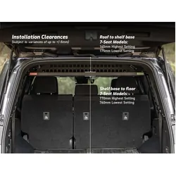 Standalone Rear Roof Shelf to suit Toyota LandCruiser LC300 [Large Side Molle Panels]