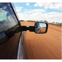 MSA Towing Mirrors to suit Toyota LandCruiser 300 Series (07/2021-Current) - Chrome, Electric, Heated, Indicators, Blind Spot Monitoring, Power Fold