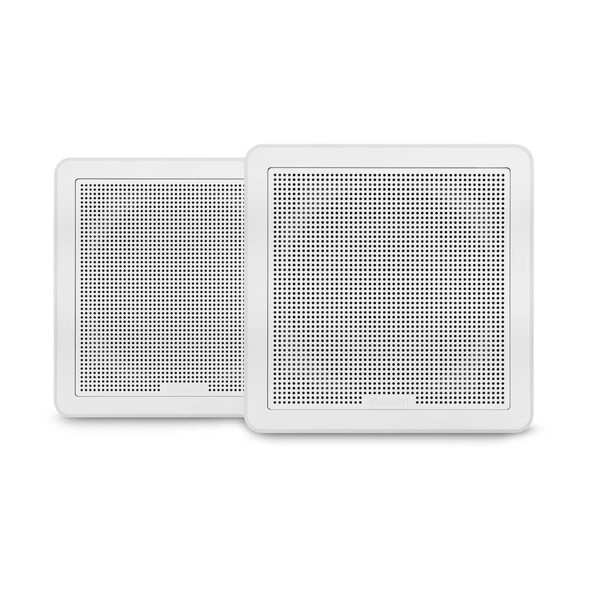 Fusion FM Series Marine Speakers, 6.5" 120-Watt Square White Flush-Mount Marine Speaker