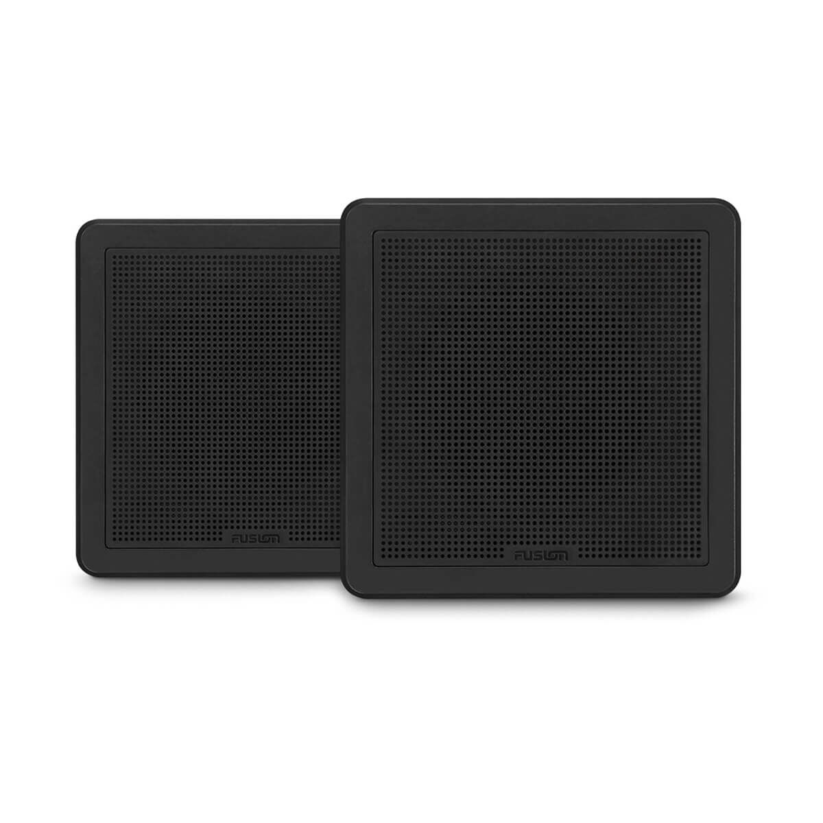 Fusion FM Series Marine Speakers, 6.5" 120-Watt Square Black Flush-Mount Marine Speaker
