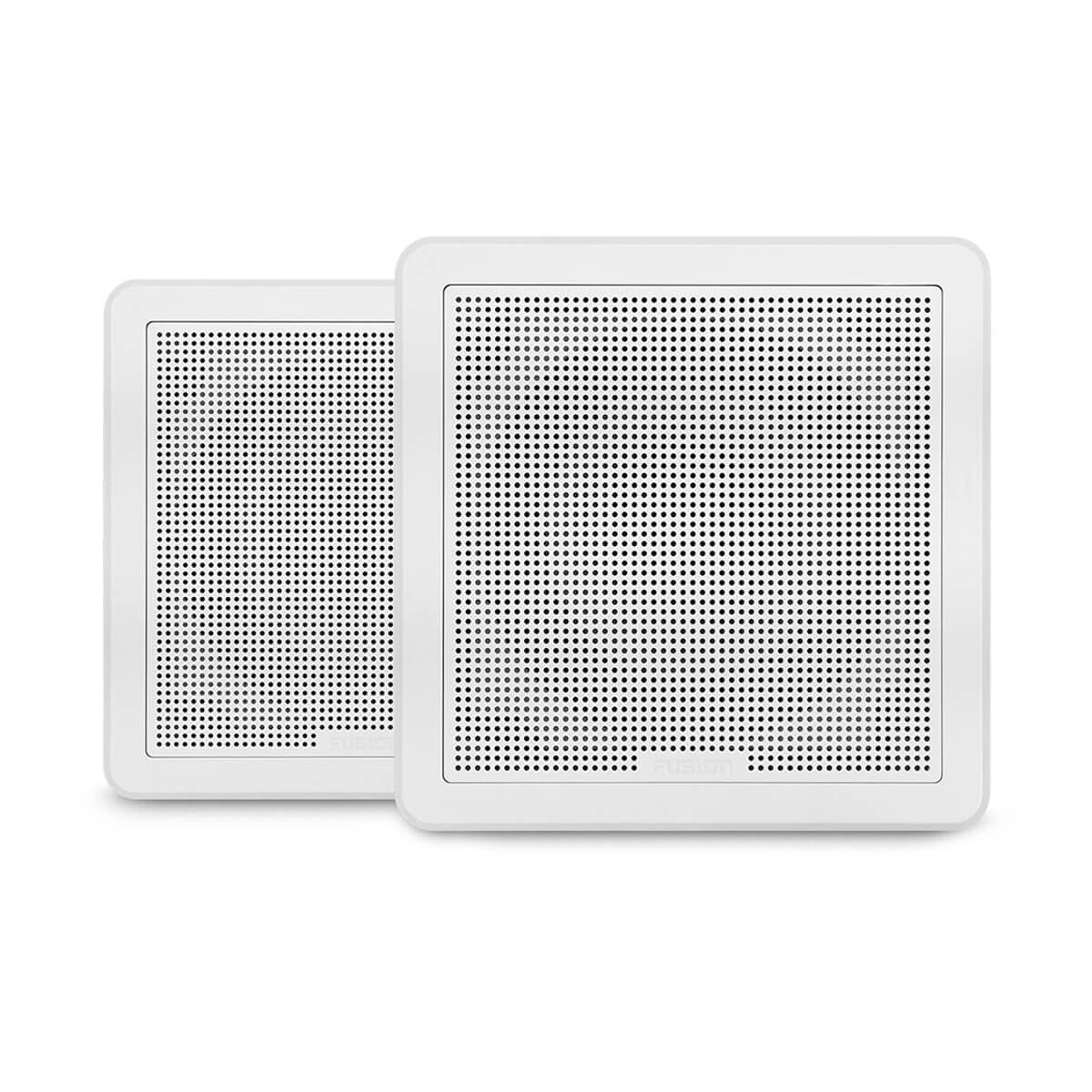 Fusion FM Series Marine Speakers, 7.7" 200-Watt Square White Flush-Mount Marine Speaker