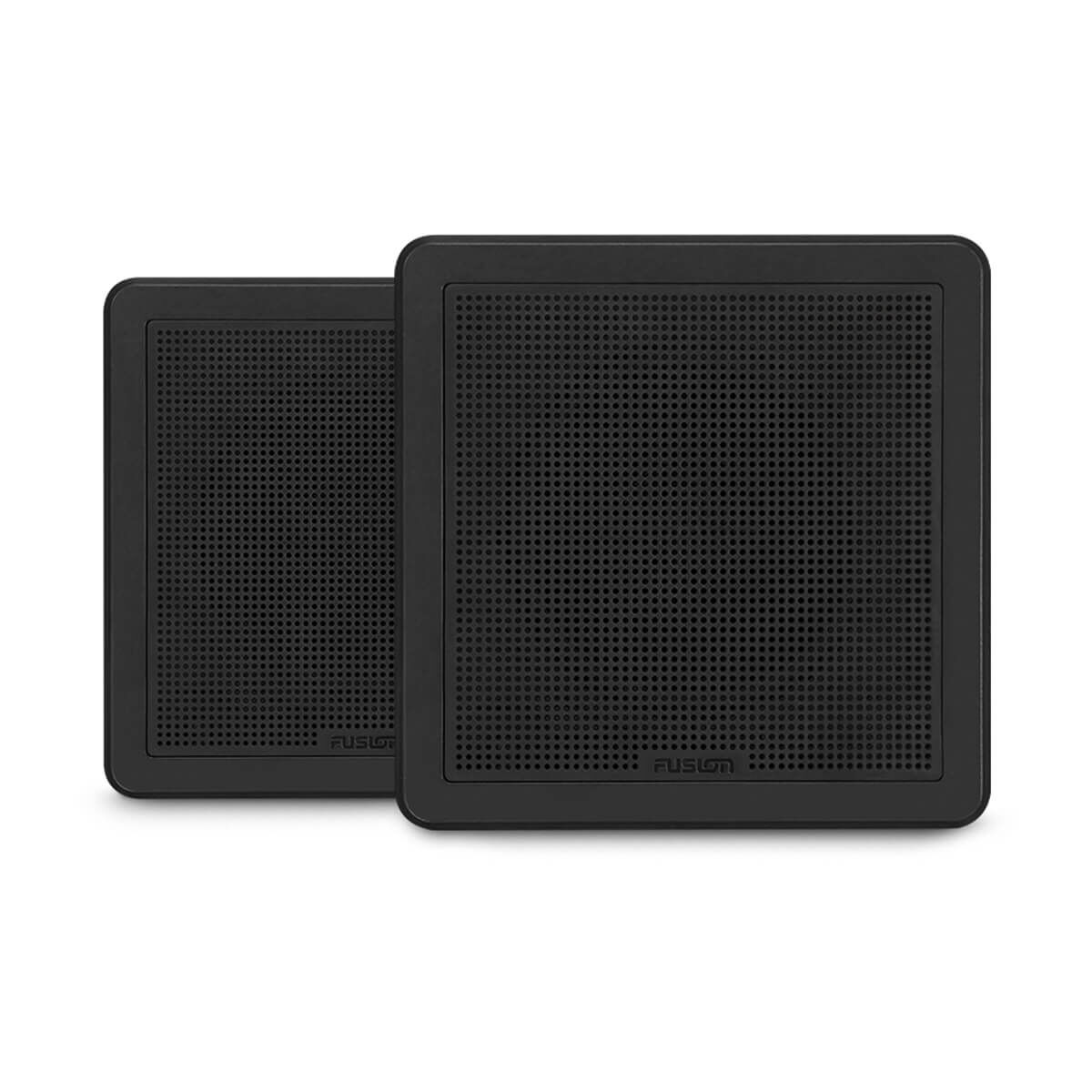 Fusion FM Series Marine Speakers, 7.7" 200-Watt Square Black Flush-Mount Marine Speaker