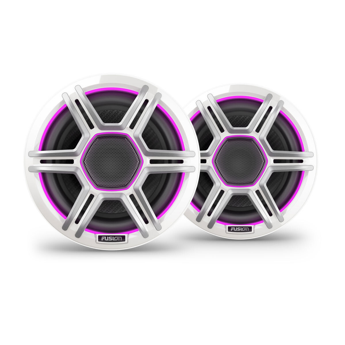 Fusion Apollo Speakers, 6.5" LED Marine Speakers with Sports White Grilles