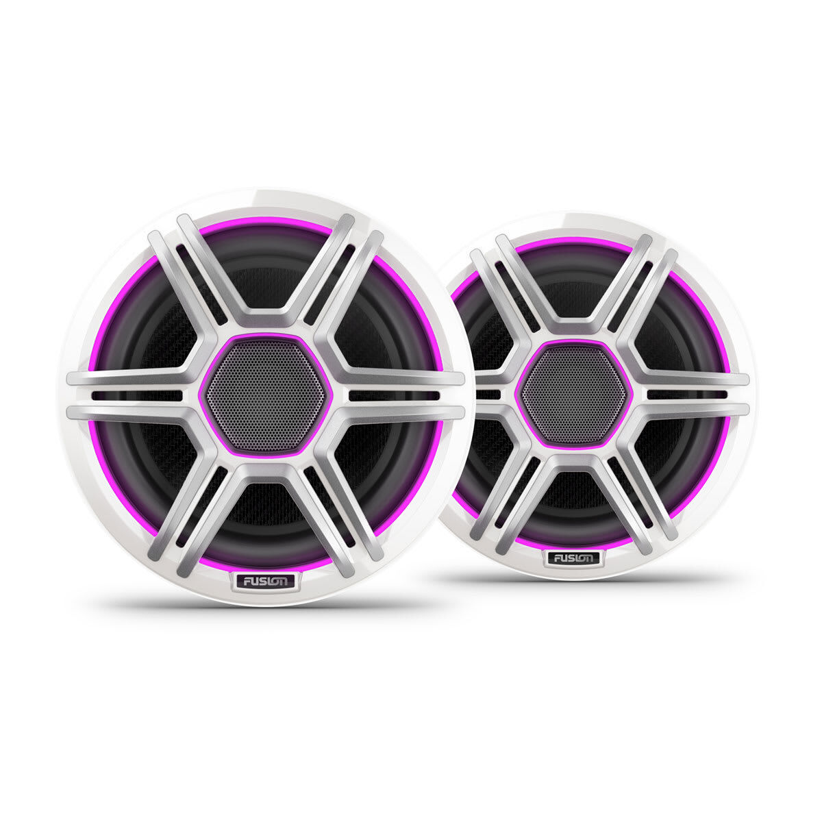 Fusion Apollo Speakers, 7.7" LED Marine Speakers with Sports White Grilles
