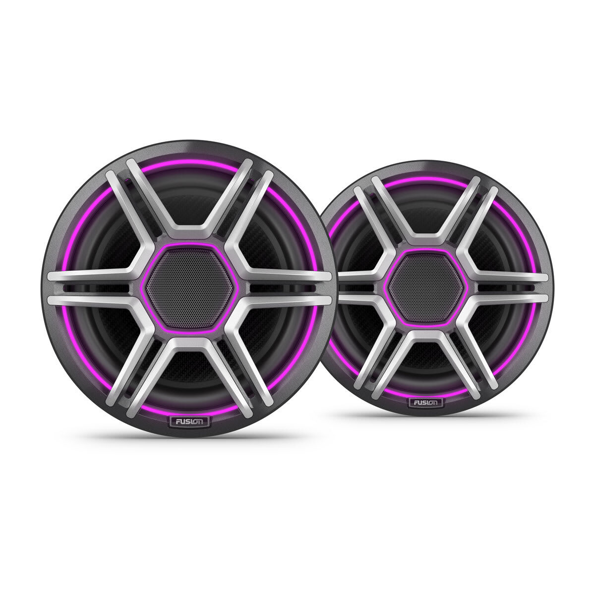 Fusion Apollo Speakers, 8.8" LED Marine Speakers with Sports Grey Grilles
