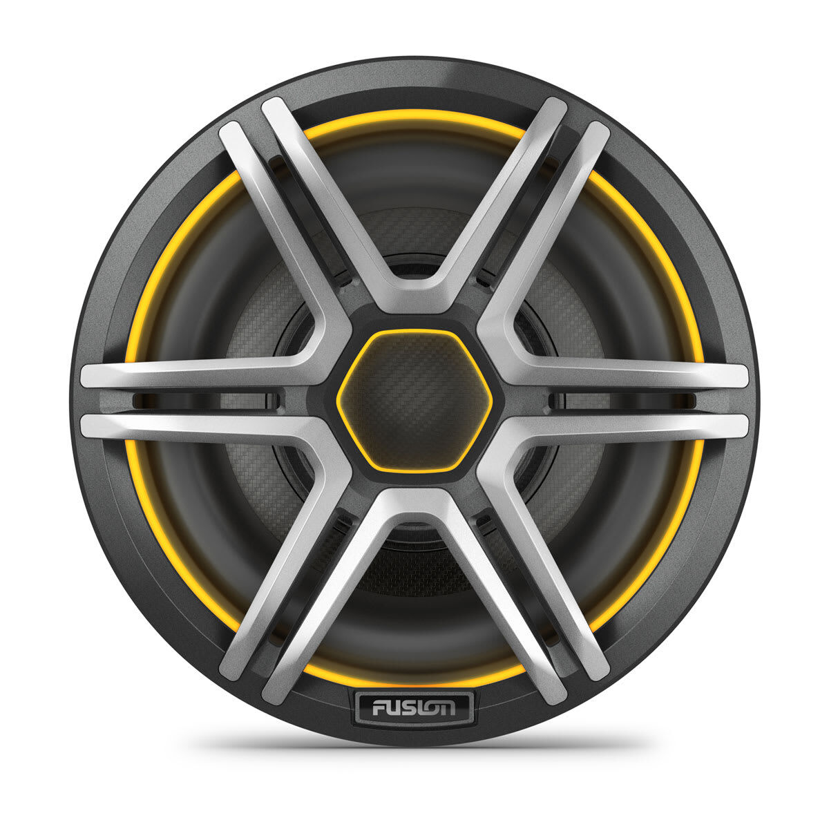 Fusion Apollo Subwoofer, 10" LED Marine Subwoofer with Sports Grey Grille