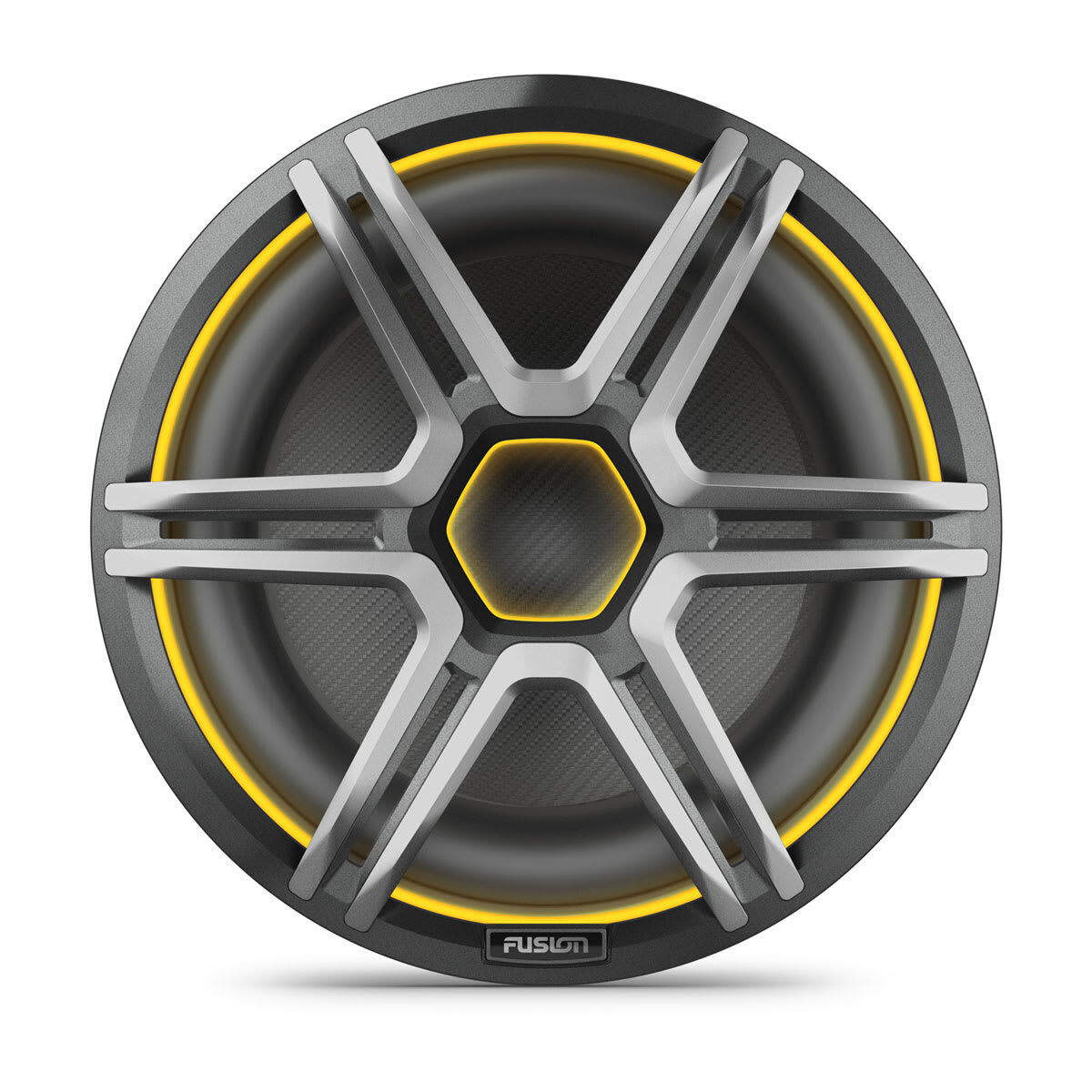 Fusion Apollo Subwoofer, 12" LED Marine Subwoofer with Sports Grey Grille