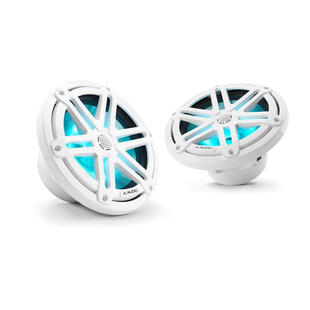JL Audio M3 Marine Speakers, 7.7" with LED and White sport grille