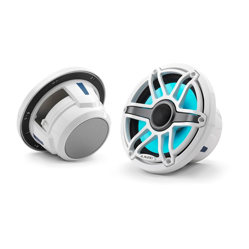 JL Audio M6 Marine Speakers, 7.7" with LED and White sport grille