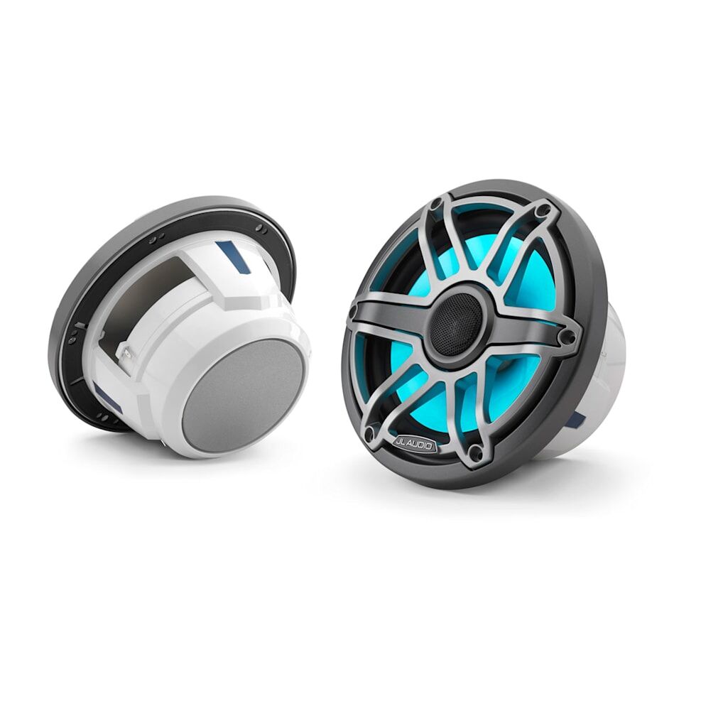 JL Audio M6 Marine Speakers, 7.7" with LED and Titanium sport grille