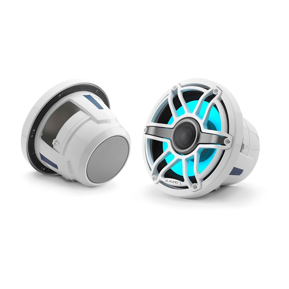 JL Audio M6 Marine Speakers, 8.8" with LED and White sport grille