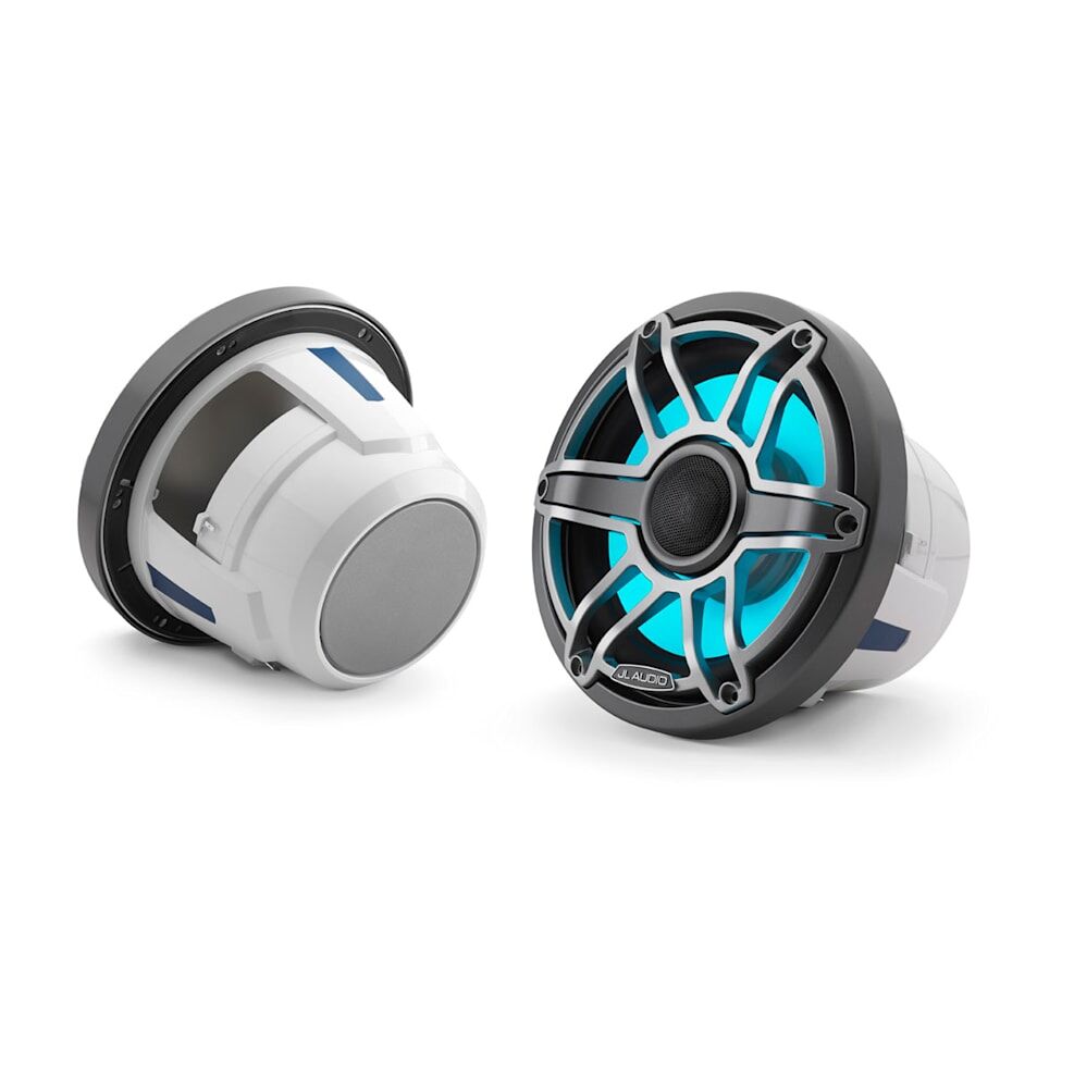 JL Audio M6 Marine Speakers, 8.8" with LED and Titanium sport grille