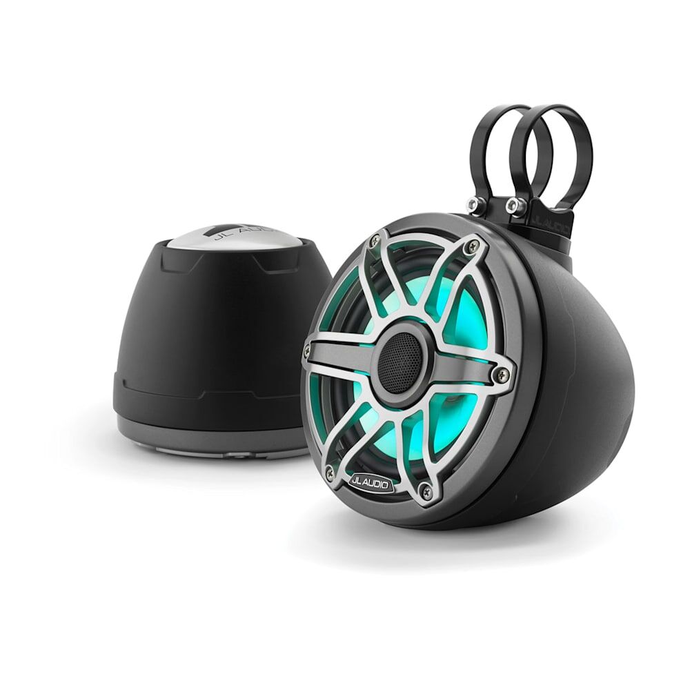 JL Audio VeX Enclosed System, M6 6.5? with LED and Titanium Sport Grille (M6-650VEX-Mb-S-GmTi-i)