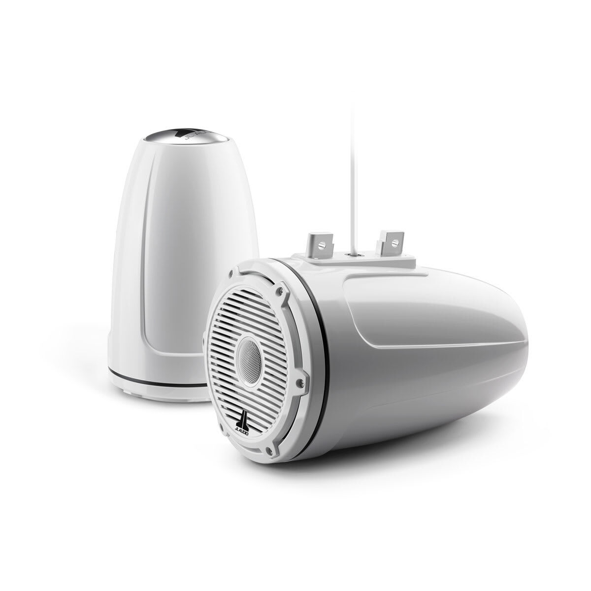 JL Audio M6 Enclosed Tower Speakers, 7.7" with White Classic Grille