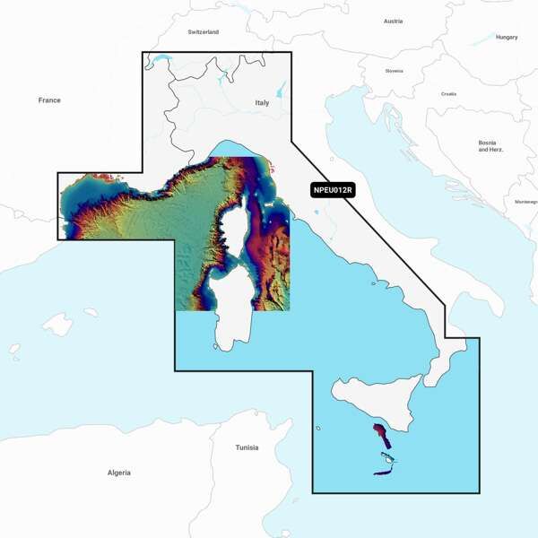 Navionics Mediterranean Sea, Central & West - Marine Charts Platinum Plus