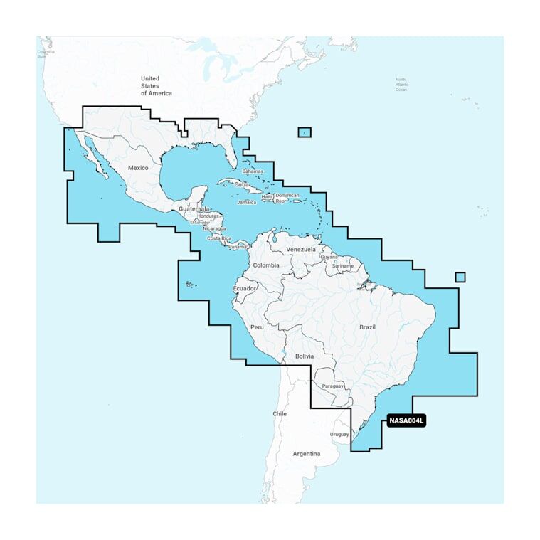 Navionics Mexico, Caribbean to Brazil - Inland and Coastal Marine Charts