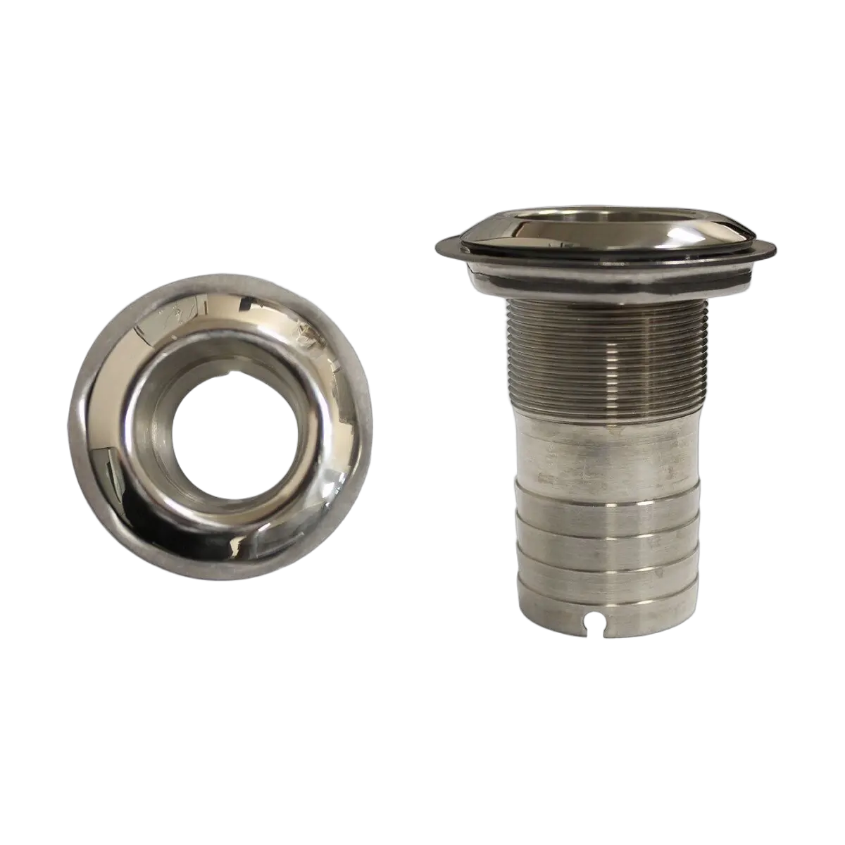 Marine Town Mega Flow Stainless Steel Skin Fitting 38mm Hose Tail