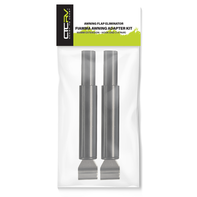 Coast to Coast Flap Eliminator Fiamma F45 Awning Adaptors X 2 - Hook End - Black
