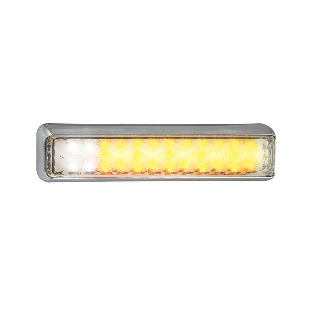 LED Autolamps 200CA/24 LED Front Indicator/Marker Lamp 24V with Chrome Bracket 200mm x 50mm