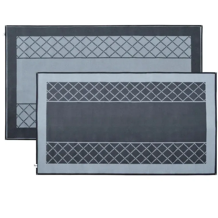 Affordable Camping Mats Annex Mat Crisscross Plain Centre Mid Grey/Black 5.0 x 2.4m