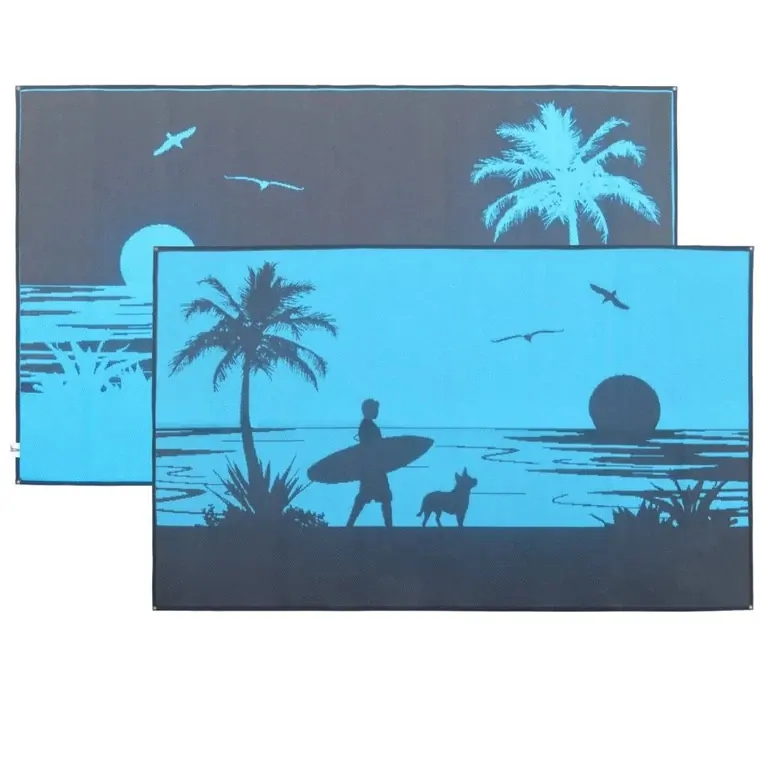 Affordable Camping Mats Annex Mat Morning Surf Aqua/Black 4.0 x 2.4m
