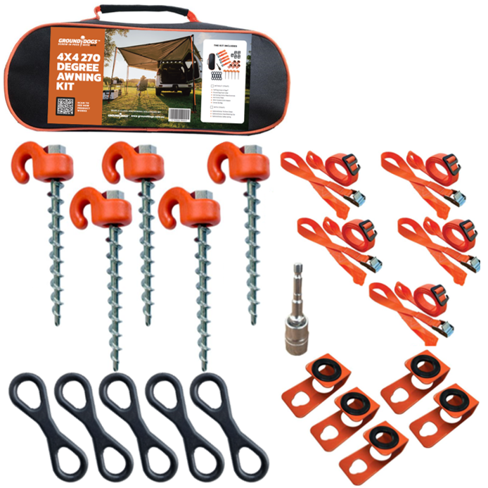 Ground Dogs 270 Degree Awning Pack with Straps (5 Pole)