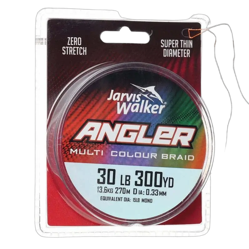 Angler Braid 300yd - Multi Colour - 30lb
