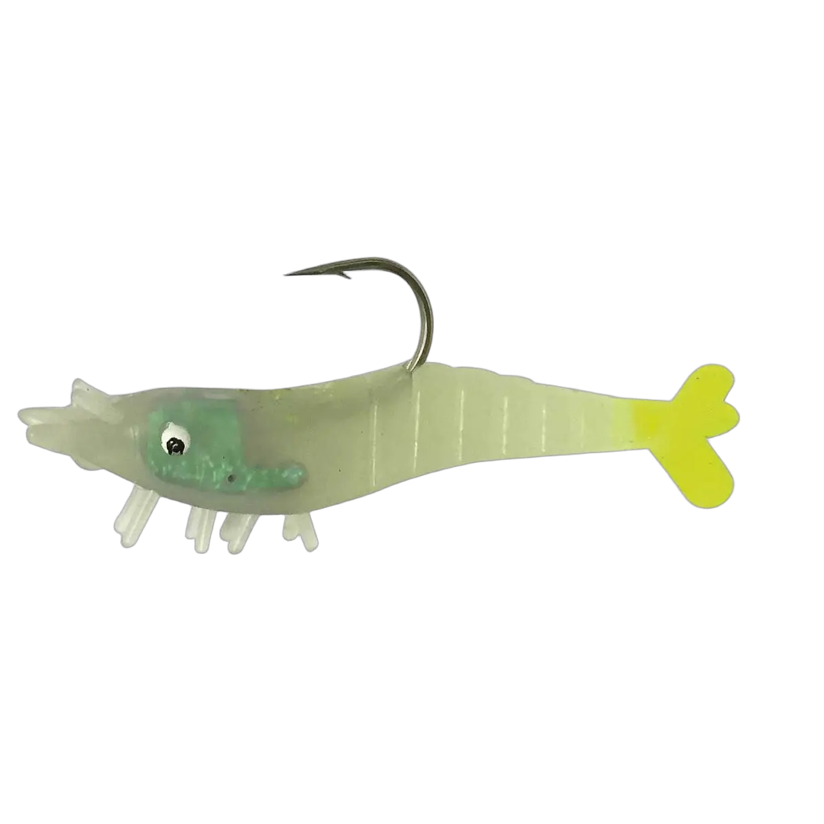 Scented Shrimp Rigged - Glo Chartreuse - 3" - PK/6