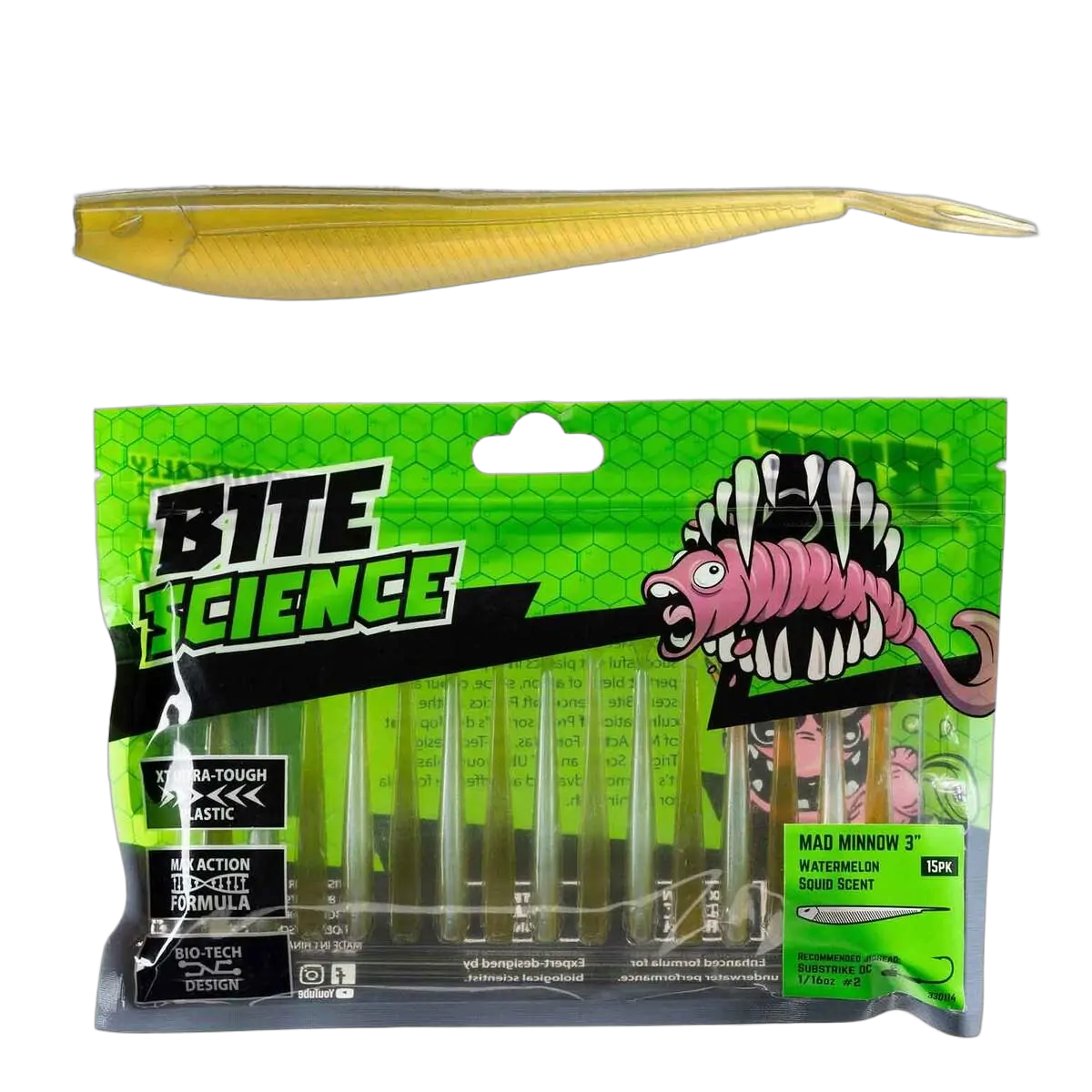 Bite Science Mad Minnow 3" Watermelon - PK/15