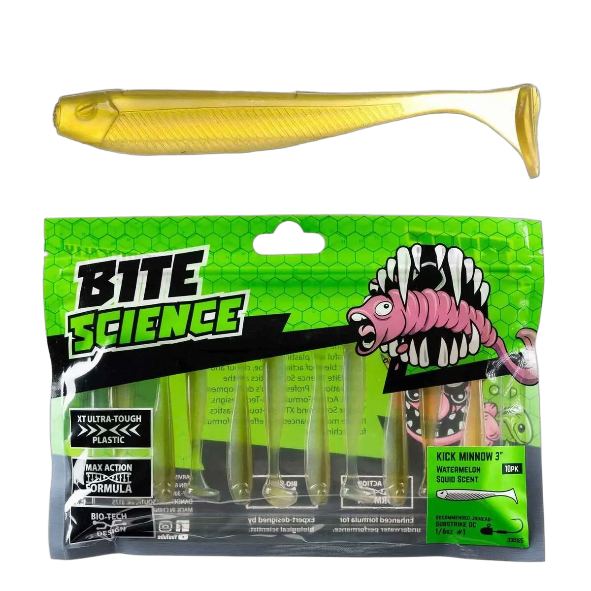 Bite Science Kick Minnow 3" Watermelon - PK/10