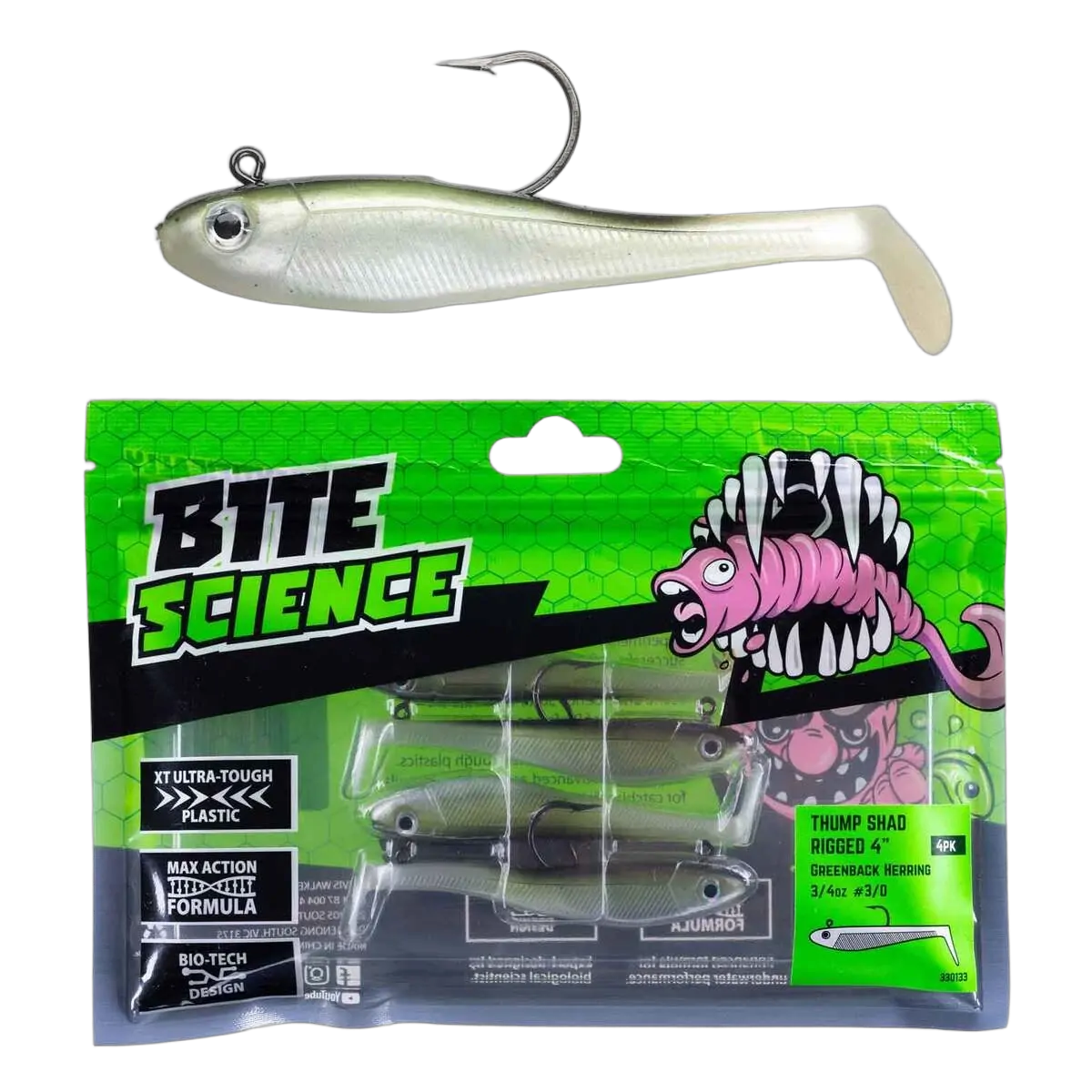 Thump Shad 4" Greenback Herring - 4pk - PK/4