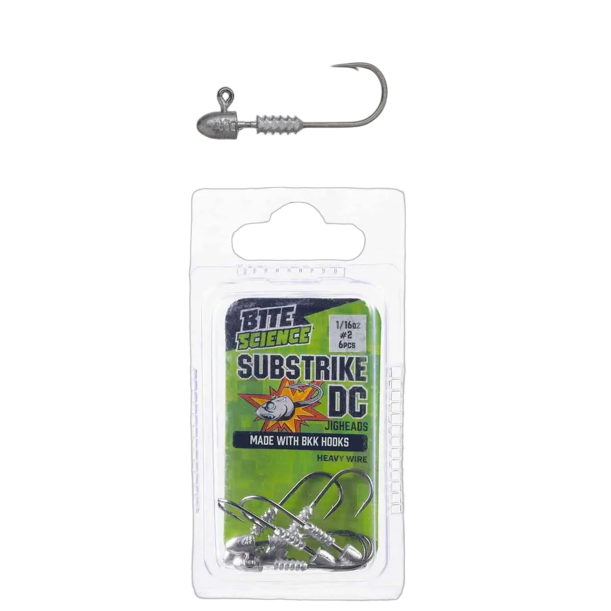 Bite Science Substrike DC Jigheads 1/16Oz BKK #2 - PK/6