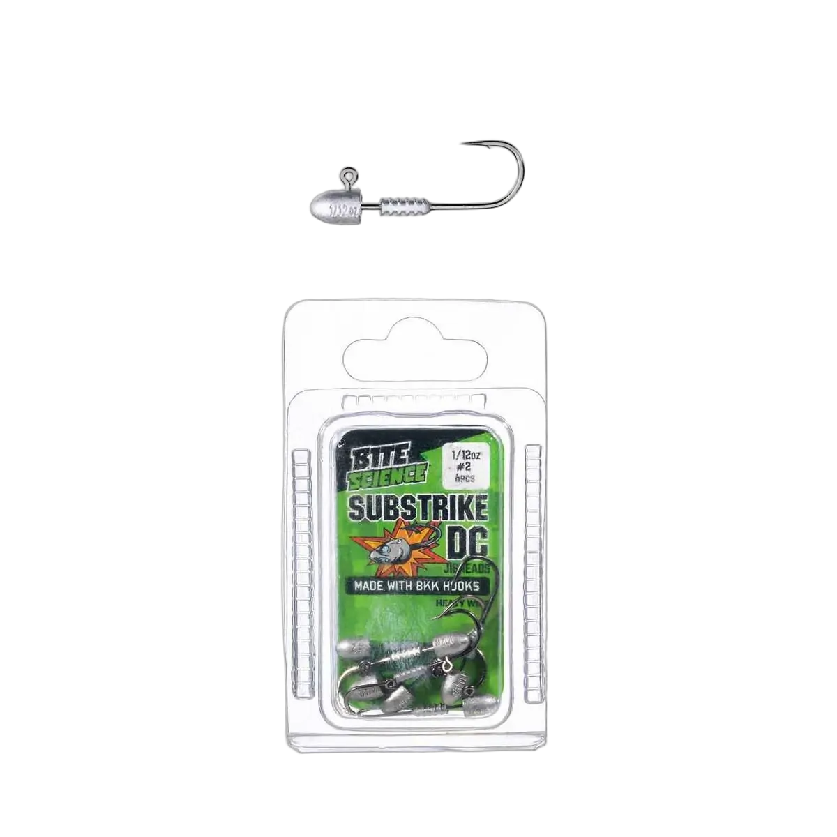 Bite Science Substrike Dc Jigheads 1/12Oz Bkk #2 - PK/6