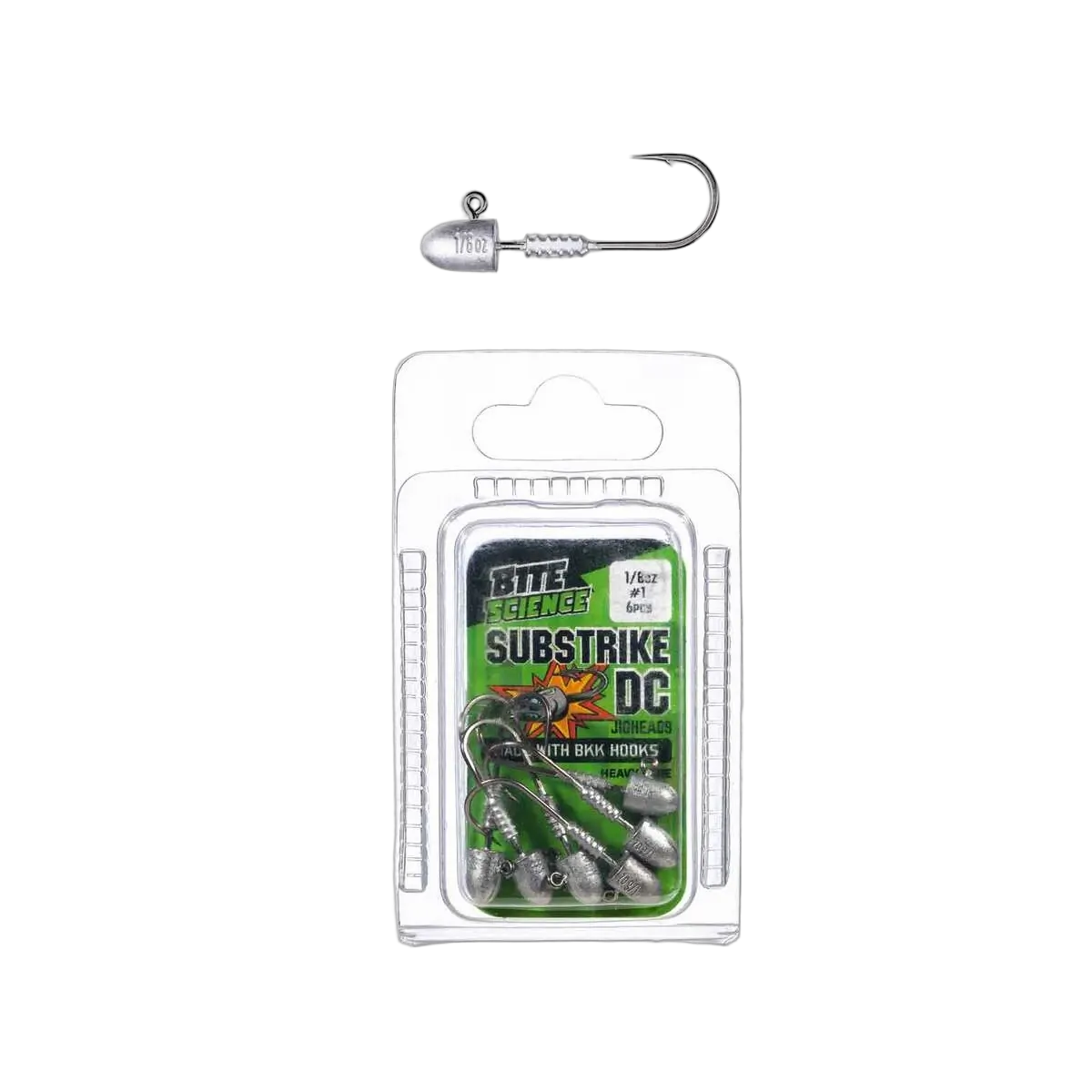 Bite Science Substrike Dc Jigheads 1/8Oz Bkk #1 - PK/6