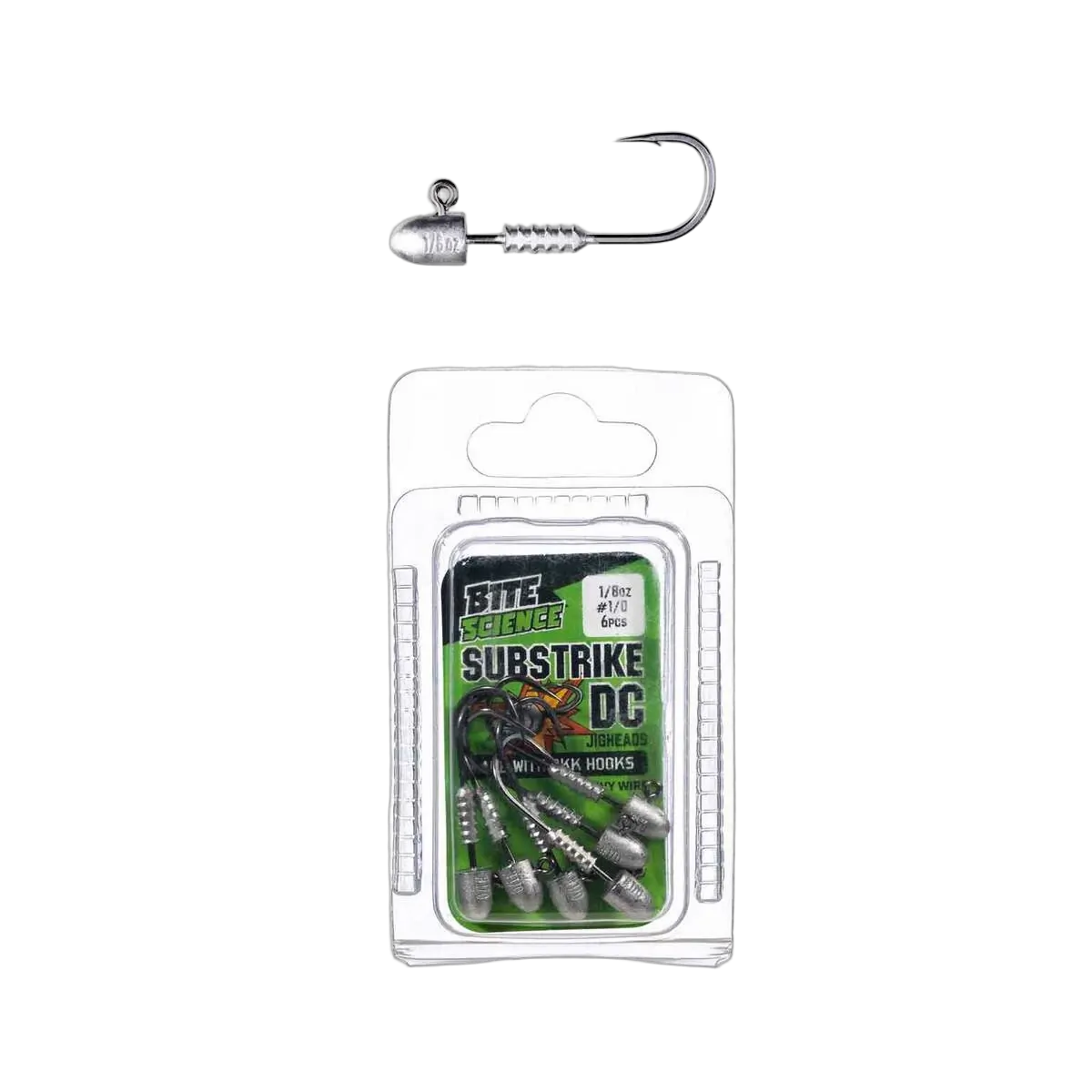 Bite Science Substrike Dc Jigheads 1/8Oz Bkk #1/0 - PK/6