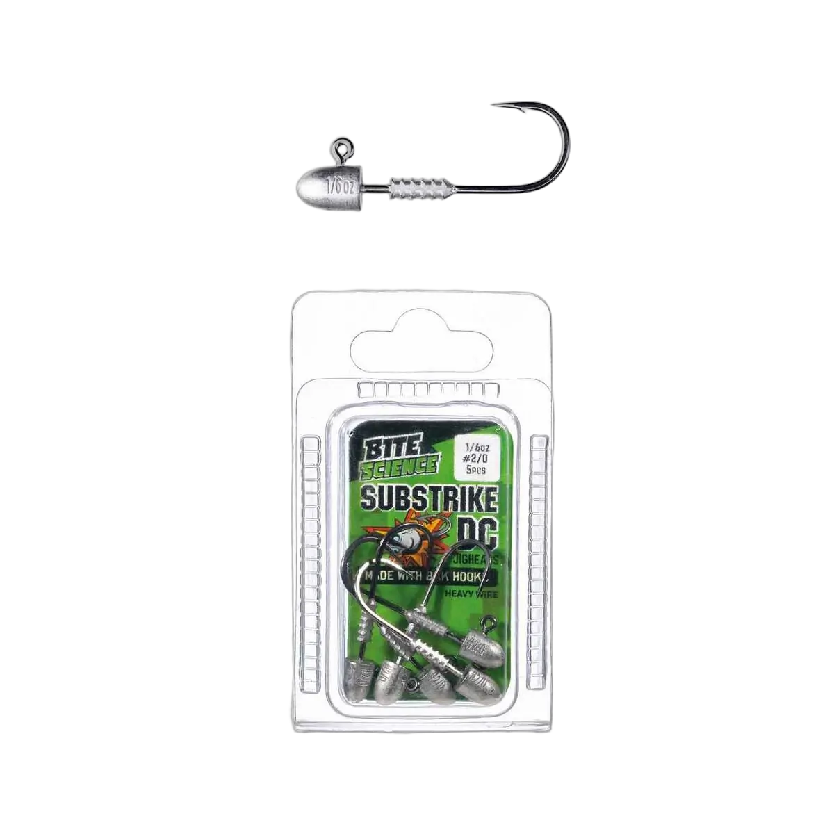 Bite Science Substrike Dc Jigheads 1/6Oz Bkk #2/0 - PK/5