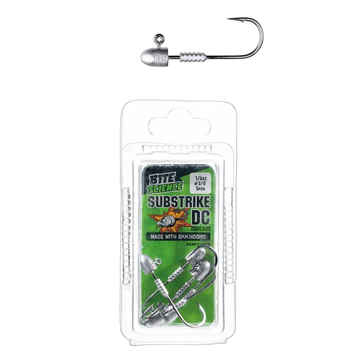 Bite Science Substrike Dc Jigheads 1/6Oz Bkk #3/0 - PK/5