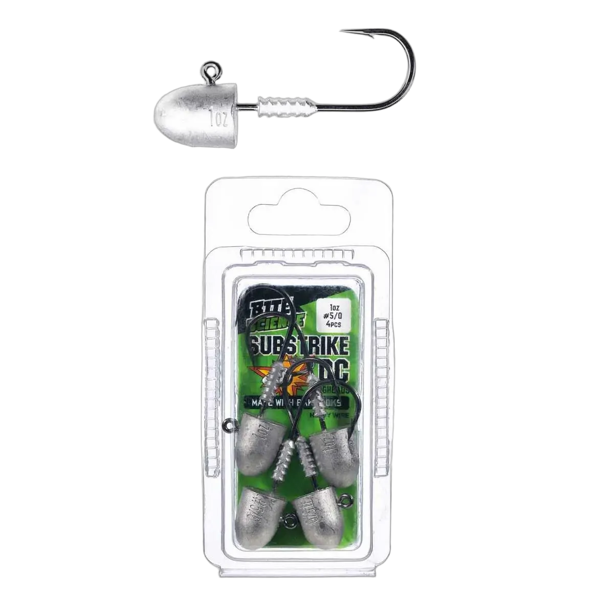 Bite Science Substrike Dc Jigheads 1Oz Bkk #5/0 - PK/4