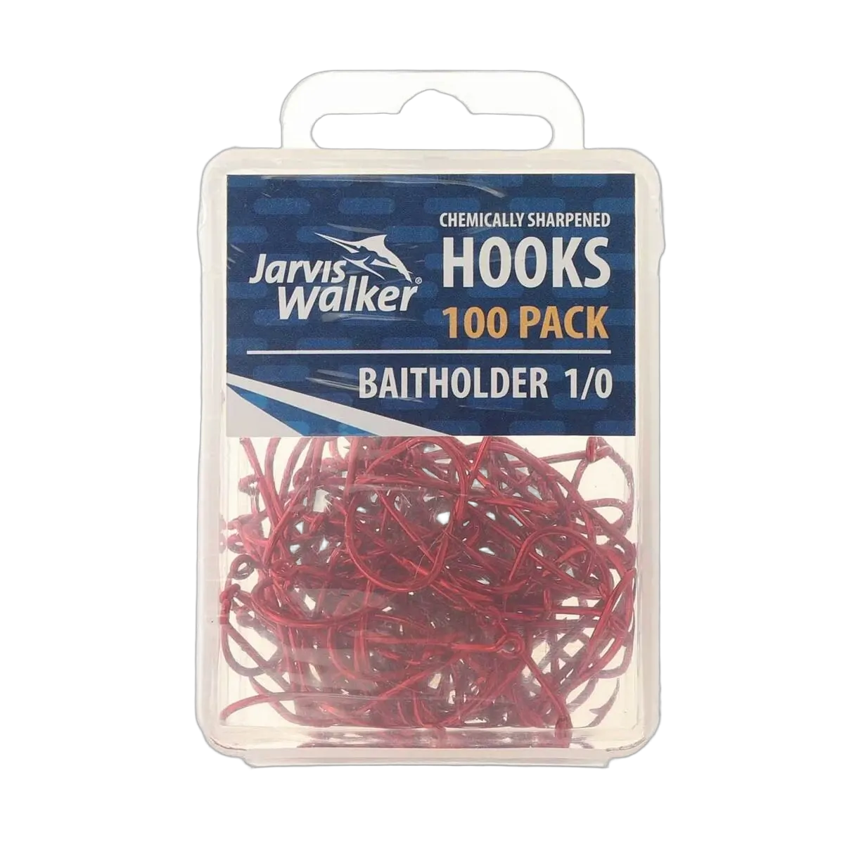 JW C/S Red Baitholder Hooks - Sz 1/0 - PK/100