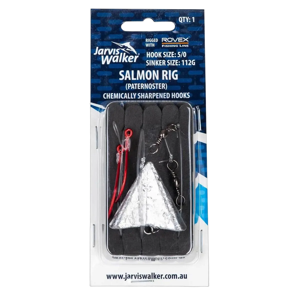 Salmon - 5/0 Octopus - 112g Star lead - 40lb line